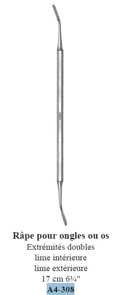  ALMEDIC® Nail or bone rasp, double-ended, inner file, outer file, 17 cm (6¾")