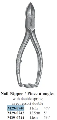 ALMEDIC® Pince à ongles avec ressort double, 11cm 4¼"