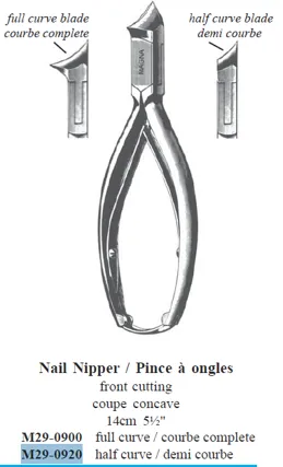 ALMEDIC®Pince à ongles, coupe concave, demi coupe, 14cm 5½"