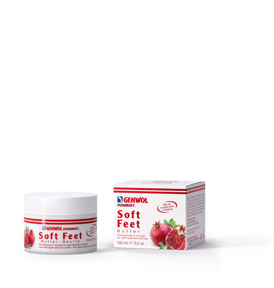 [GE161290601] GEHWOL® FUSSKRAFT® Soft Feet Beurre pour pieds et jambes Pomme grenade & Moringa 100 ml